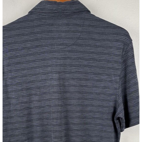 NEW NWT Van Heusen Polo Shirt Medium  AIR Cooling Classic Fit Black Micro Stripe - Picture 6 of 7